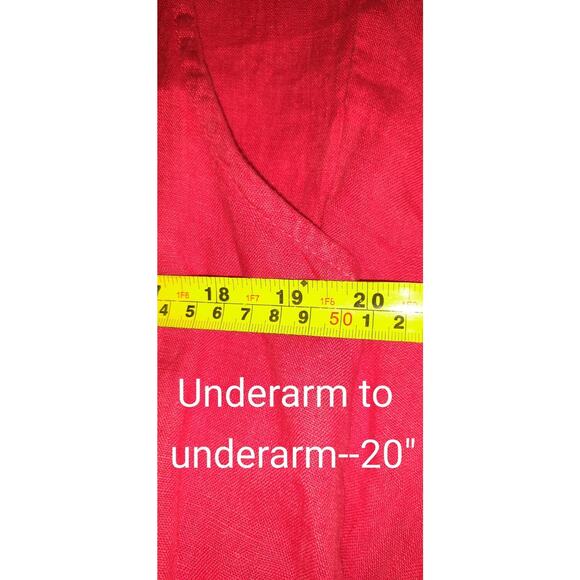 Pure Match Red Linen Top Sz L Lagenlook Boutique USA High Low NWT Sleeveless - Picture 10 of 14